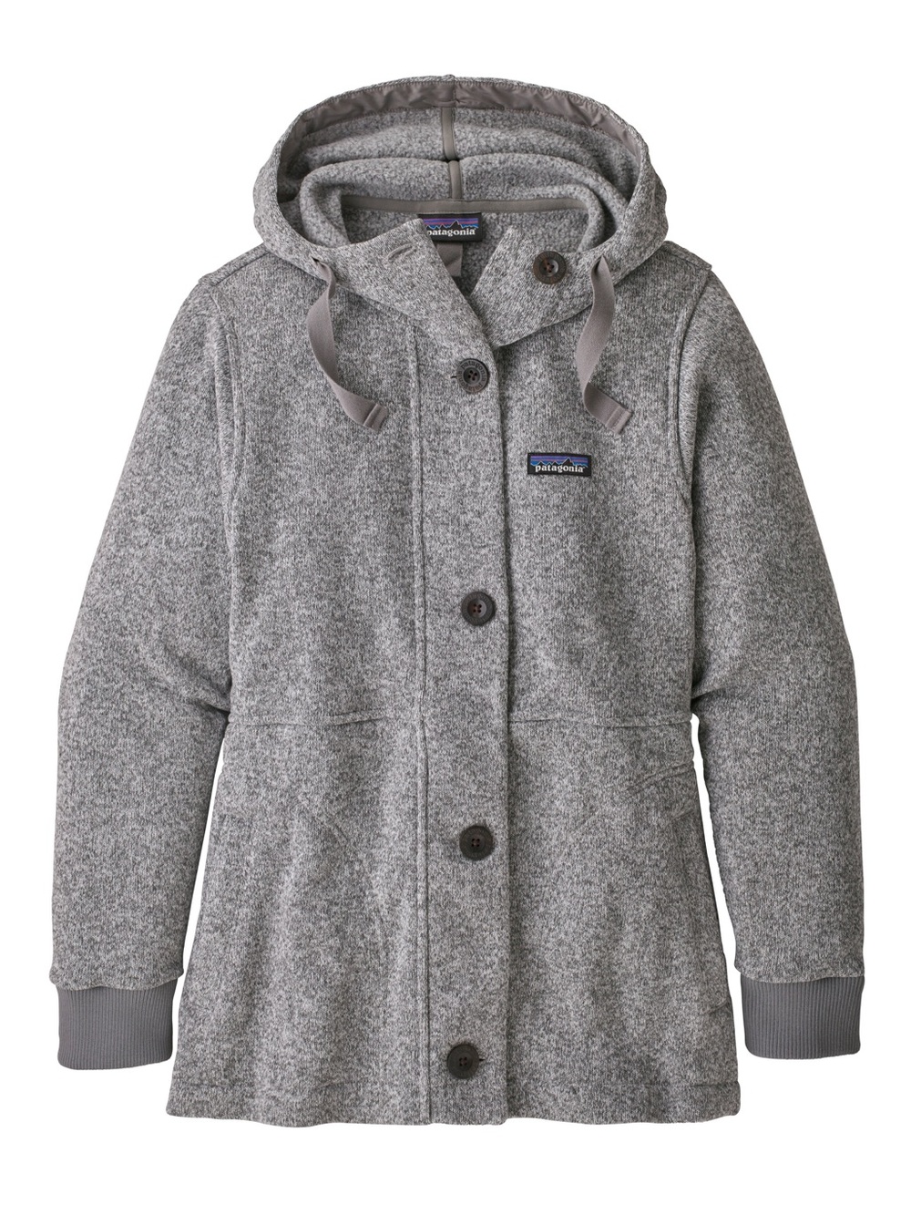 Patagonia Better Sweater Hooded Coat Jacket Gray Recycled Fleece Button Front S